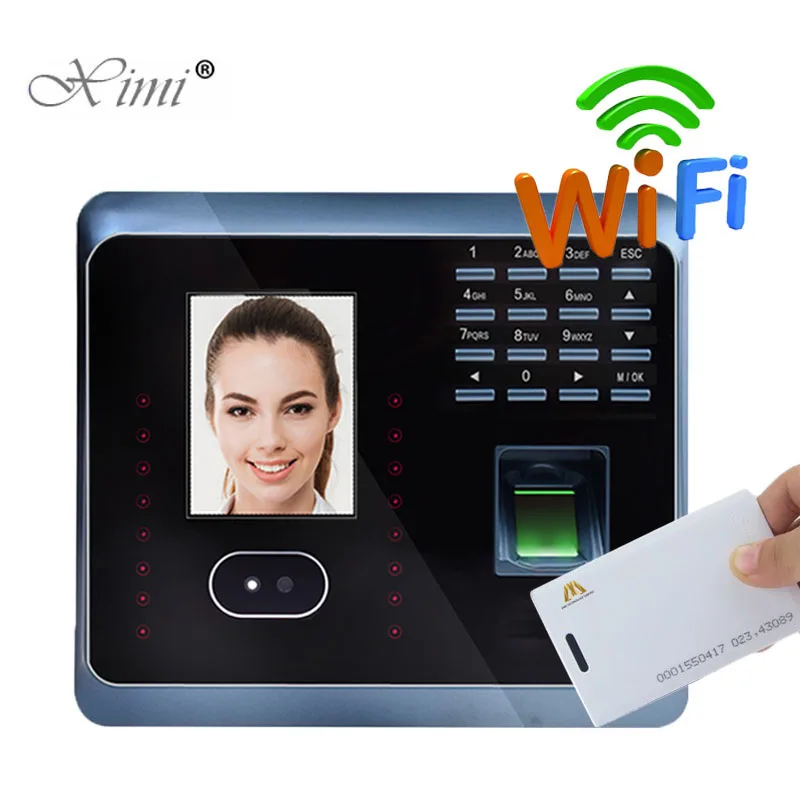 UF100Plus распознавание лица посещаемость времени с отпечатком пальца и RFID карты EM