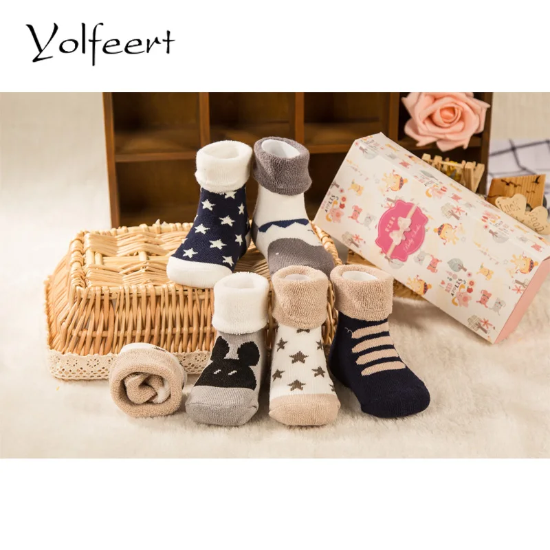 1 Pair /Lot Winter Autumn Newborn Baby Girls Boys Kids Socks Infant Striped Terry Warm Slippers For 0-3Y SK028 | Детская одежда и