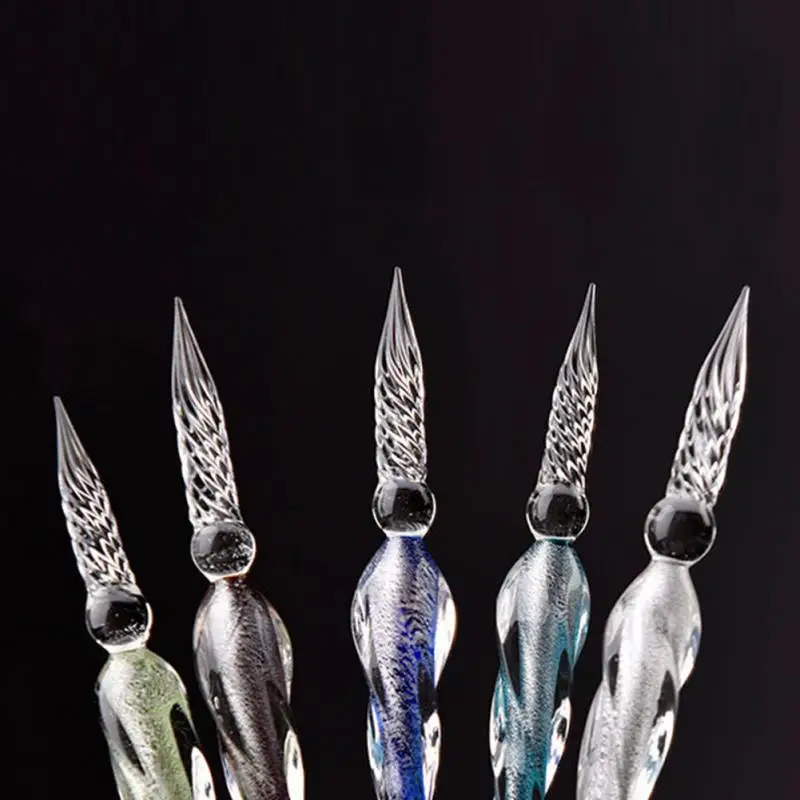 2019 NEW HOT SALES Glass Signature Pen Fountain Pens Gel Crystal Dip Sign Craft Collection Offices School Stationery |