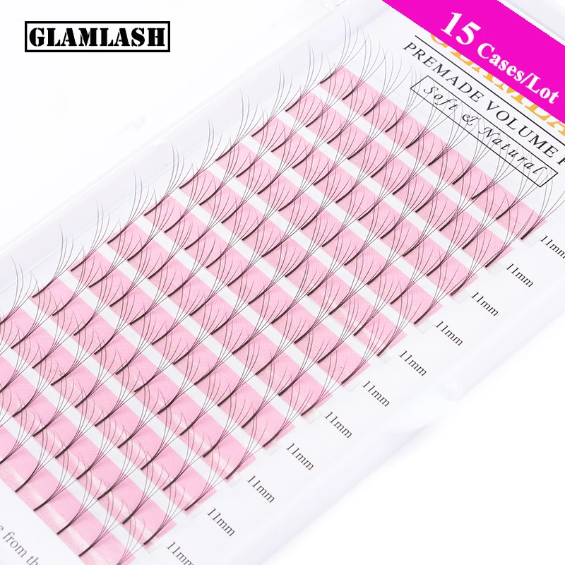 GLAMLASH 15 штук оптовая продажа ресниц 2D 6D с длинным стержнем готовые русские