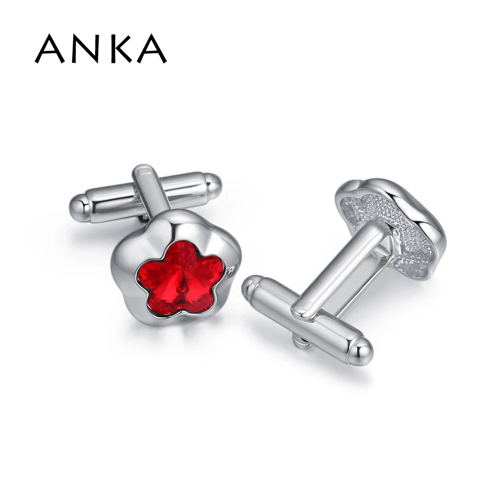 ANKA brand new flower crystal cufflinks cuff buttons gift for men cuff links to the shirt Crystals from Austria #130713
