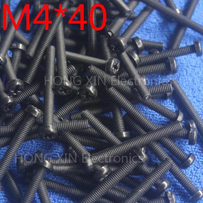 Черные пластиковые болты M4 * 40 с круглой головкой мм 1 шт.| |