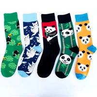 crew cool cat panda bamboo animal premium men women crazy socks happy short male cotton pop crazy female winter warm socks