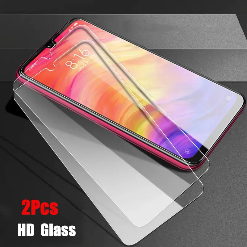 2pcs HD glass 2 шт./лот, закаленное стекло для Xiaomi Redmi Note 7 Pro, Защитное стекло для экрана для Redmi note 7, защитная пленка против Blu-Ray - Цвет: 2pcs HD glass