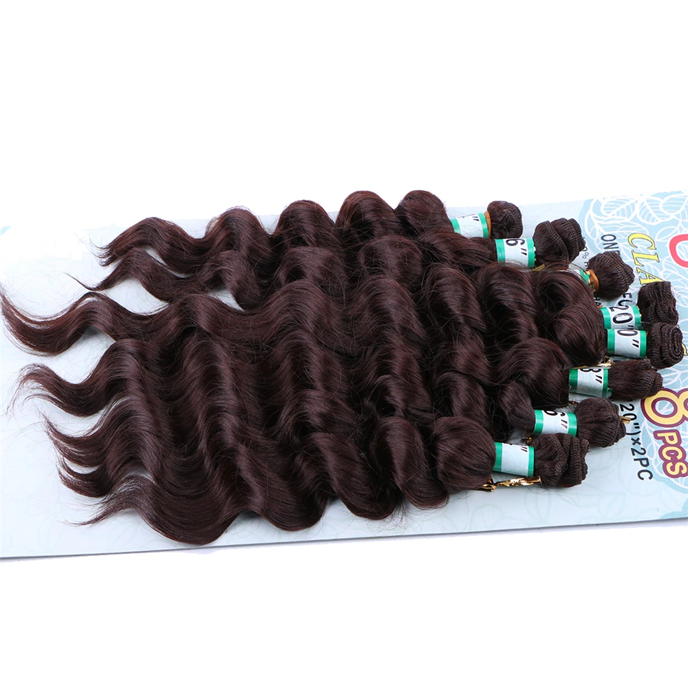 

14" 16" 18" 20" Angie Tissage Fiber Synthetic Wavy curly Hair Weave Bundles 8pcs/Lot Synthetic Hair Extensions for women