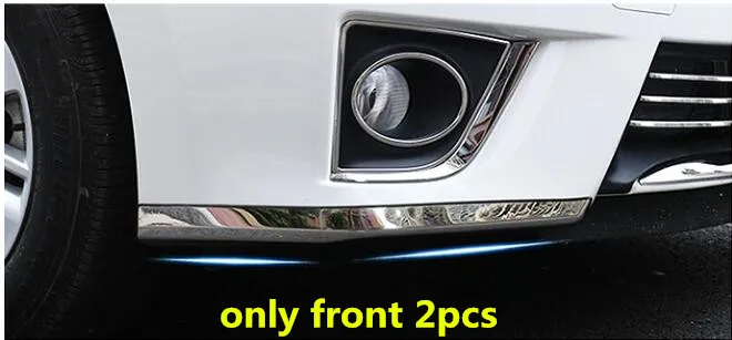 Для Toyota Corolla Altis автомобильный Боковой бампер Защита углов отделка рамы из нержавеющей стали против трения крышка панель - Цвет: front 2pcs