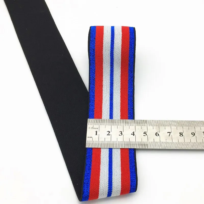 Striped 29 40 мм нейлоновая красочная резиновая резинка полосатые плечевые нижние ремни для тесьма для одежды Швейные DIY аксессуары для одежды 1 метр - Цвет: Striped 29