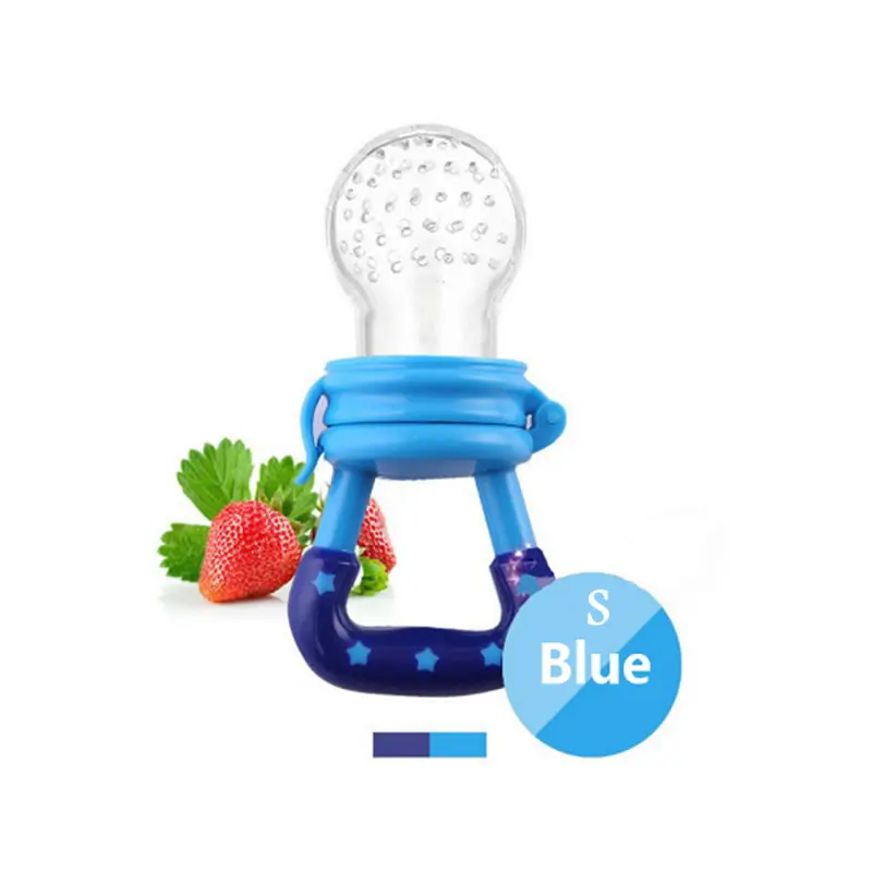 Blue S Детская соска для свежего питания, соска для малышей, соска для фруктов и овощей, музыкальная силиконовая соска, соска для фруктов, устройство для детских бобов - Цвет: Blue S