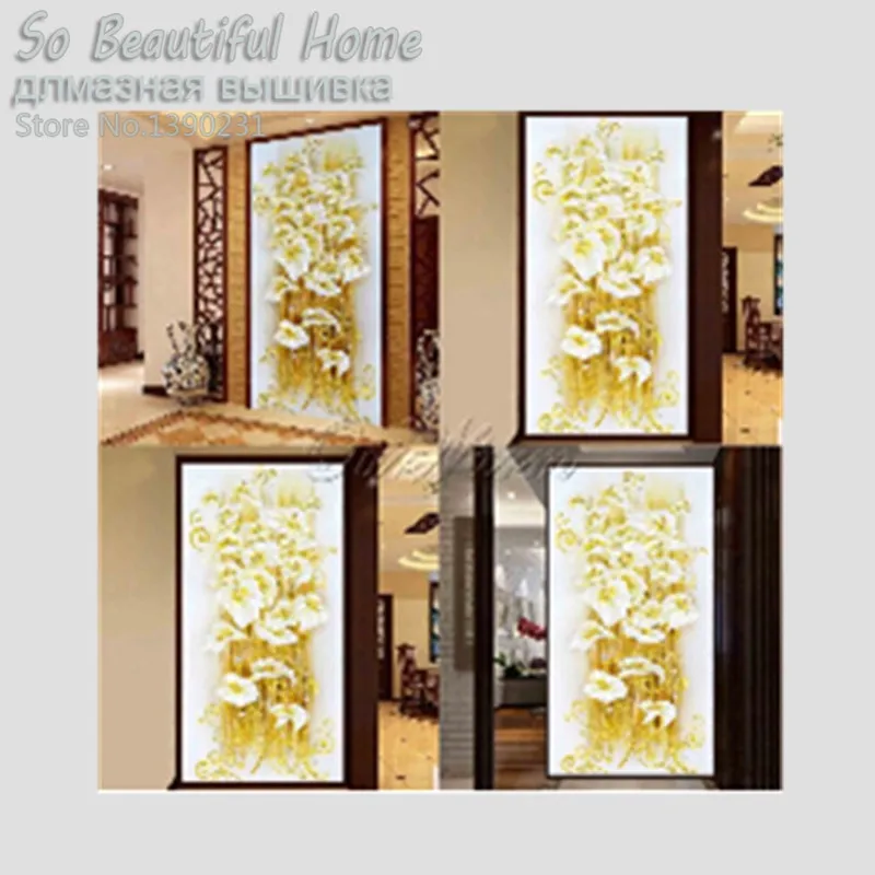 Diamond Painting 5D DIY Crystal lily flower 3D Cross Stitch Flores Needlework Embroidery Wall Stickers Home Decoration SH5085 | Дом и сад