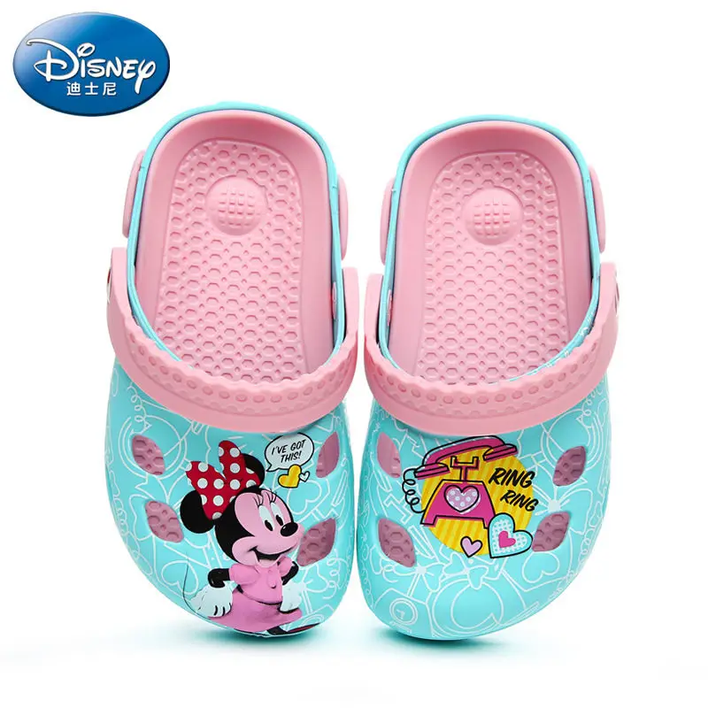 B Disney Микки Маус детские тапочки детские мальчики и девочки отверстие мягкая подошва силиконовая Нескользящая пляжная обувь, сандалии - Цвет: B