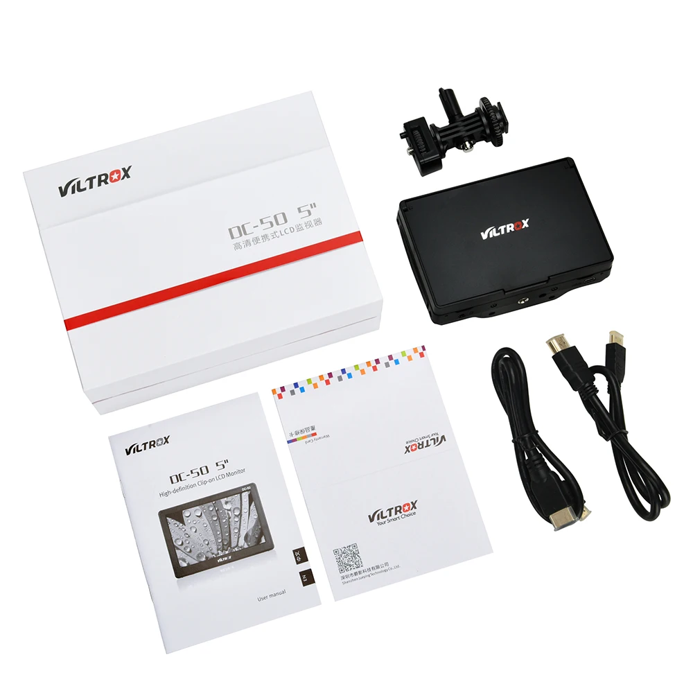 

Viltrox DC-50 HD Clip-on Portable 5" Inch TFT LCD Monitor with HDMI Video Input for Canon Nikon Sony DSLR Camera Camcorder DV