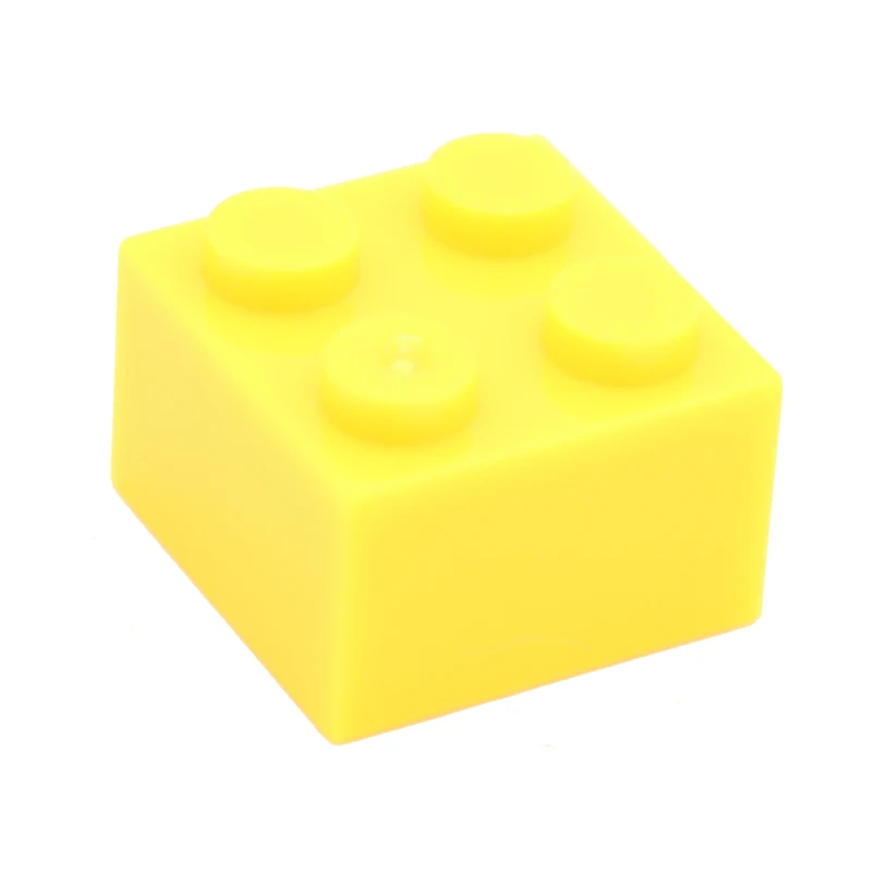 bright yellow Строительные блоки Moc Brick 2x2 3003 DIY, Обучающие творческие основы, классические наборы, совместимые сборные частицы, игрушки для детей - Цвет: bright yellow