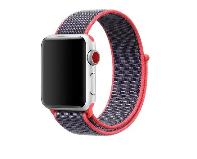 light red Горячая распродажа! Спортивная петля для apple watch, 38 мм, 42 мм, 40 мм 44 мм плетеный нейлоновый ремень для наручных часов iwatch, ремешок watch series 1/2/3/4series 5 - Цвет ремешка: light red