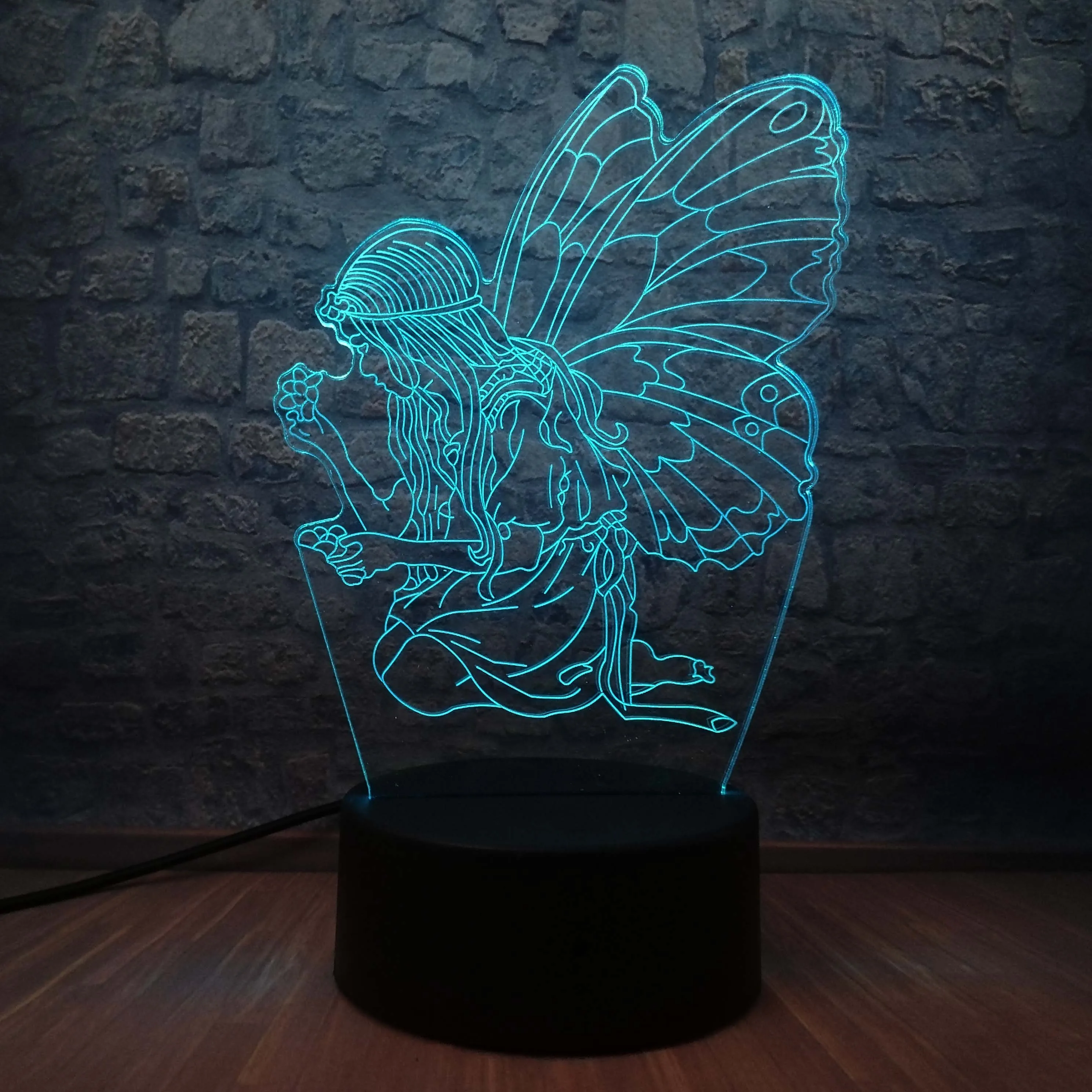 Декор для дома Бабочка Фея девушка крыло Ночник светильник 3D версия лампа