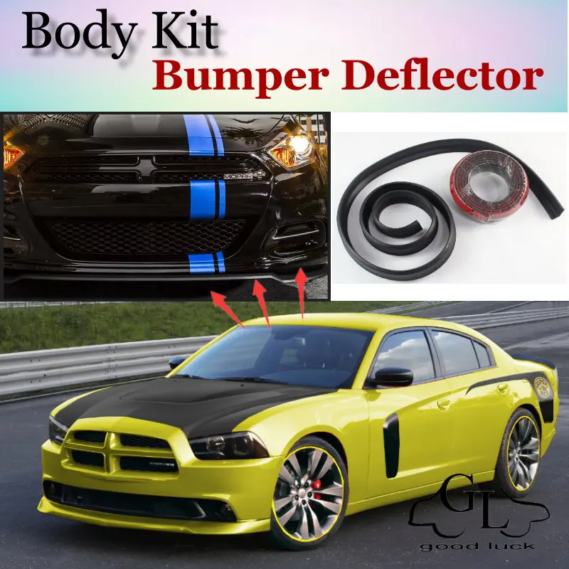Дефлектор губ для бампера Dodge Super Bee 2007 ~ 2012 передняя юбка спойлера ДЛЯ TopGear Friends