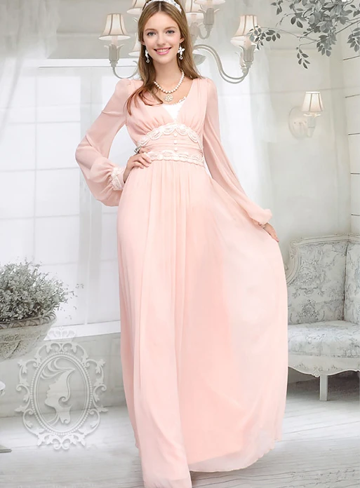 Новое Элегантное мусульманское платье Длинные рукава торжественное шифоновое