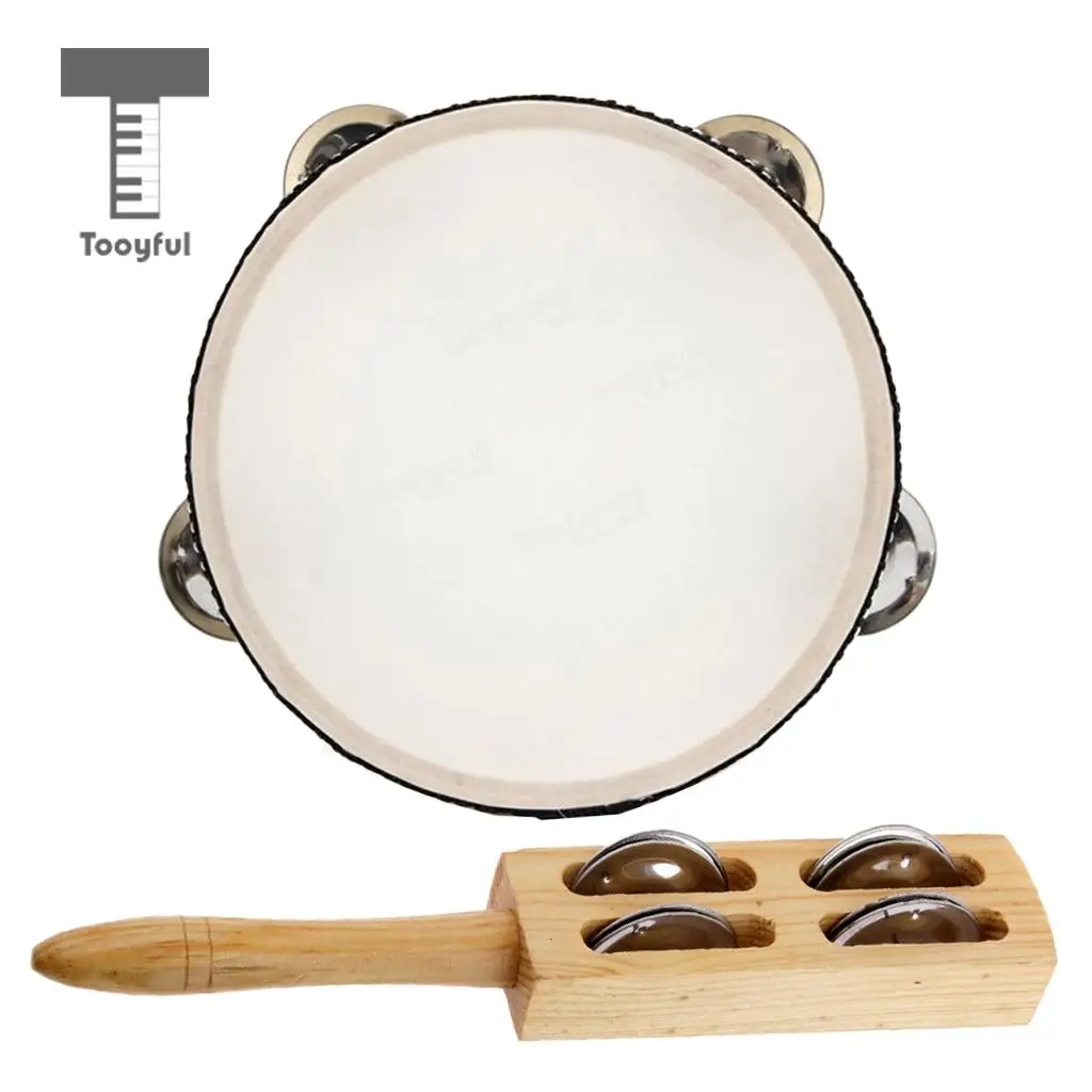Tooyful 1 комплект колокольчик Cymbal + бубен ручная перкуссия музыкальный инструмент