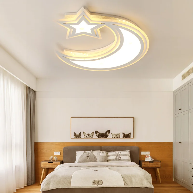 Новый Дизайн Луна/звезды современный светодиодный потолочный арматура для
