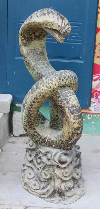 bir 003999 41&quot Huge Chinese Bronze Statue Phylactery Animal Snake Ophelia Snakes Serpent Sculpture | Дом и сад