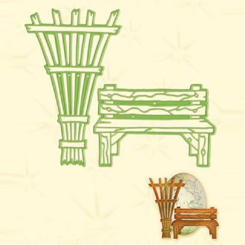 Swovo 2 шт. садовое кресло забор металлические режущие штампы трафареты сделай сам