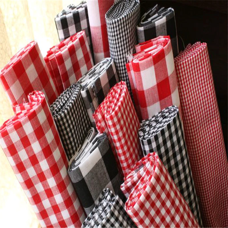 50x150cm Red White black plaid Cotton Sewing Fabric for Dress Skirt Tablecloth DIY background Sew Home Decoration | Дом и сад