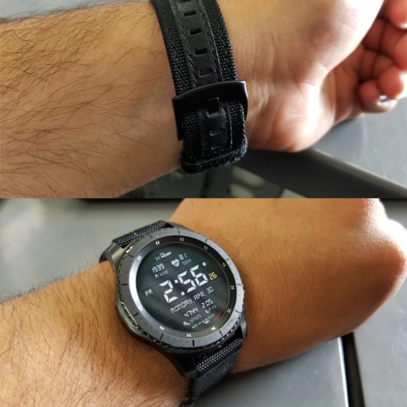 Laforuta 22 мм для samsung gear Sport S3 Classic Frontier Galaxy Watch 46 мм ремешок армейский зеленый нейлоновая ткань быстросъемный ремешок