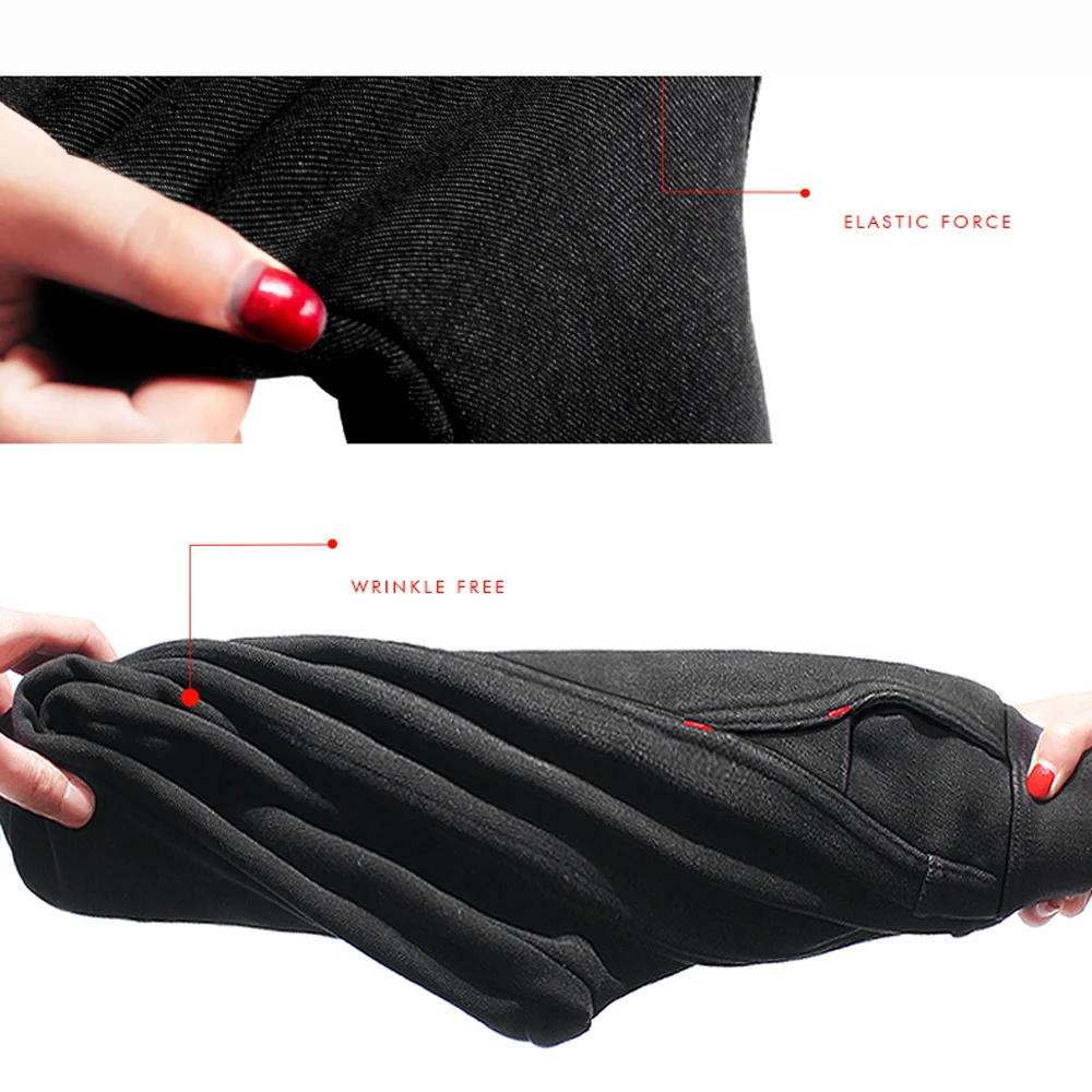 Женские зимние брюки Slim Fit Skinny Брюки с флисовой подкладкой эластичные с высокой талией Джеггинсы Pull On термоджинсы узкие брюки белый черный