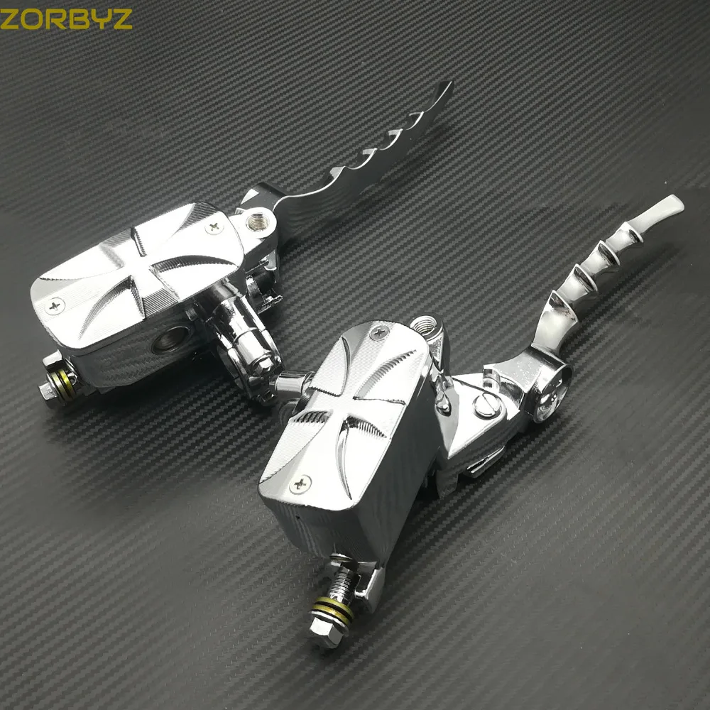 ZORBYZ мотоцикл 7/8 &quot22 мм черный/хром поперечное управление резервуар 14 отверстие
