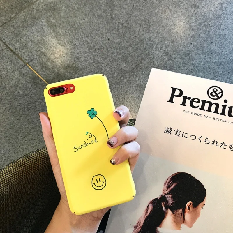 KaRue Простой Желтый ручная роспись чехол для iphone6 7 8 мобильного телефона iphone7plus/6s/8