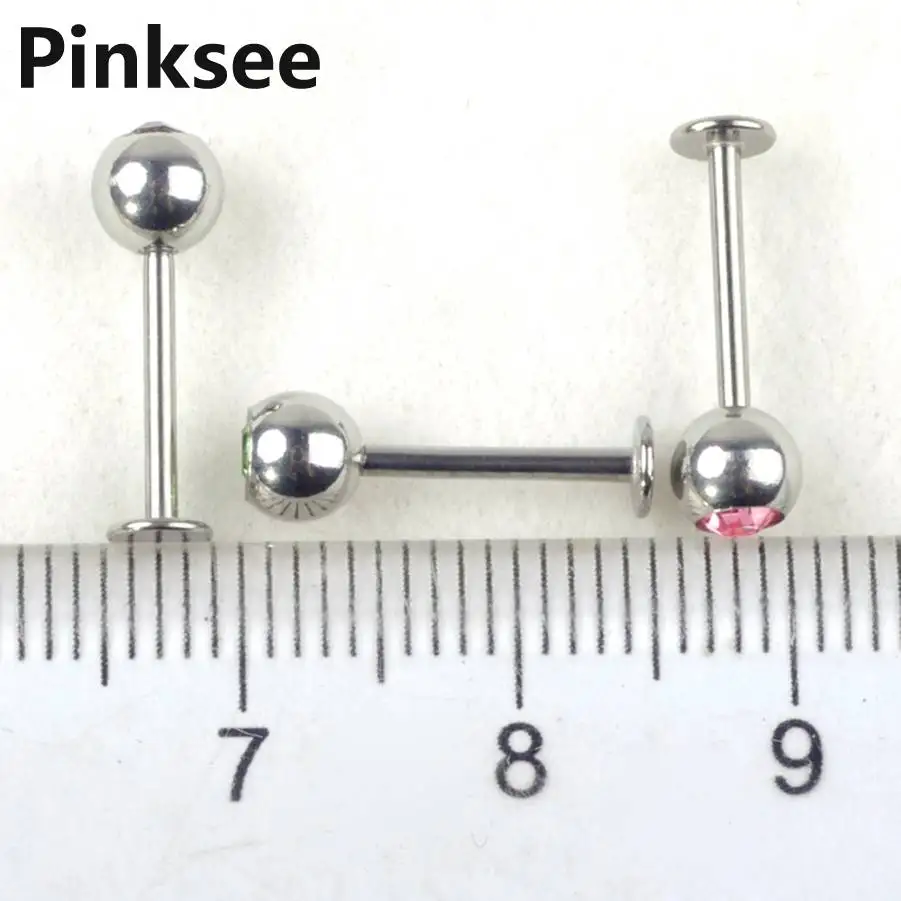 2 шт. хрустальный шар лаборт для губ язык подбородка кольца носа ушные стержни