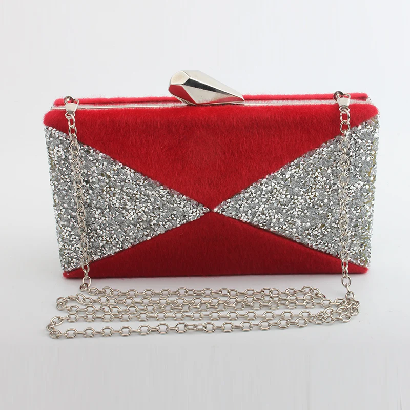 Вечерние клатчи сумка через плечо с цепочкой и стразами женские сумочки кошельки