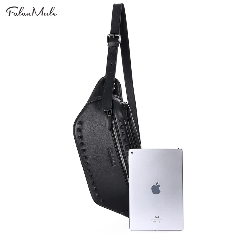 Falan Mule 2019 Chest Bag Men Fashion 100% Genuine Cow Leather Crossbody Male Belt Waterproof Shoulder Bags Waist Pack 1746-65 | Багаж и