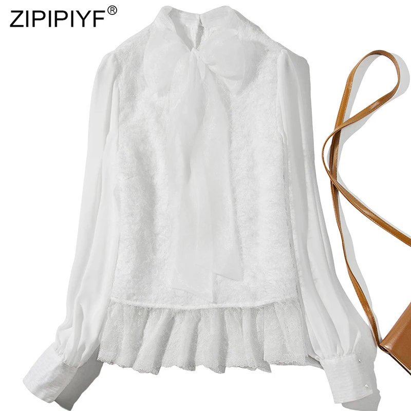 Элегантные модные женские туфли топ два Цвета дизайн лук с длинным рукавом