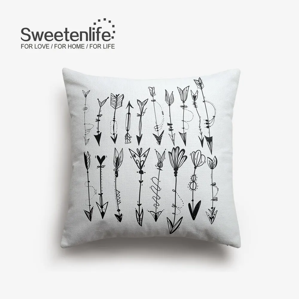 Sweetenlife чехол для подушки с геометрическим рисунком ручная роспись акварель стрелка декоративные подушки Племенной Boho Стиль Подушка Чехол