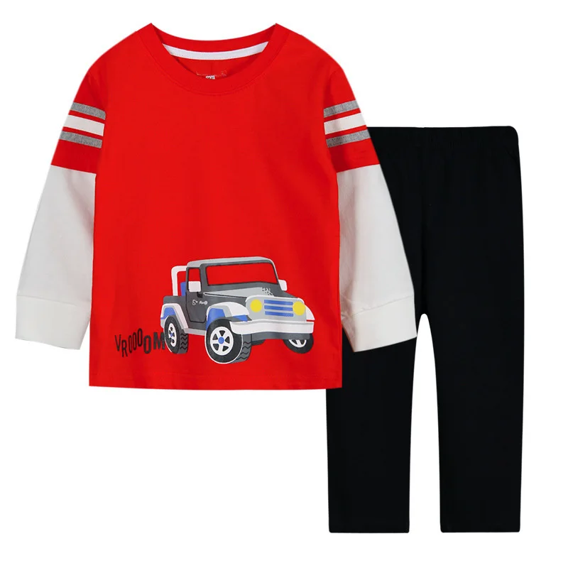 Christmas  Cotton Character Boys Pajamas Casual Boys Clothing Sets Autumn 2016 Infantis O-neck Children Clothing Set Spring