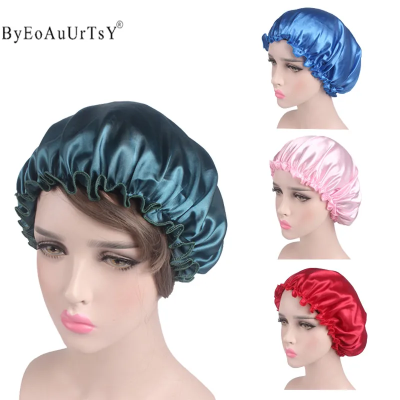 3 шт./лот шапка для сна атласная шапочка Ночная накидка Мягкие тюрбаны женщин и