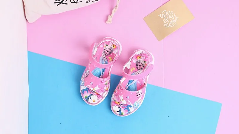 pink sandal girl Обувь Снежной Королевы Эльзы и Анны для девочек; летние туфли принцессы для девочек; Детские тонкие сандалии; модная обувь для танцев; гладиаторы в римском стиле - Цвет: pink sandal girl