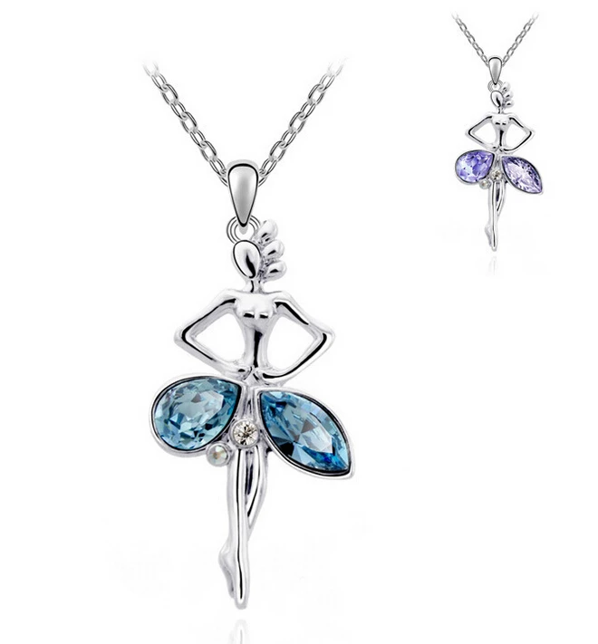 Акция роскошный элегантный женский австрийский кристалл танцующий кулон для