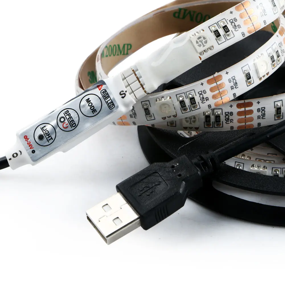 Светодиодная лампа 5 В для HDTV USB Power с подсветкой RGB 15 светодиодов 50 см