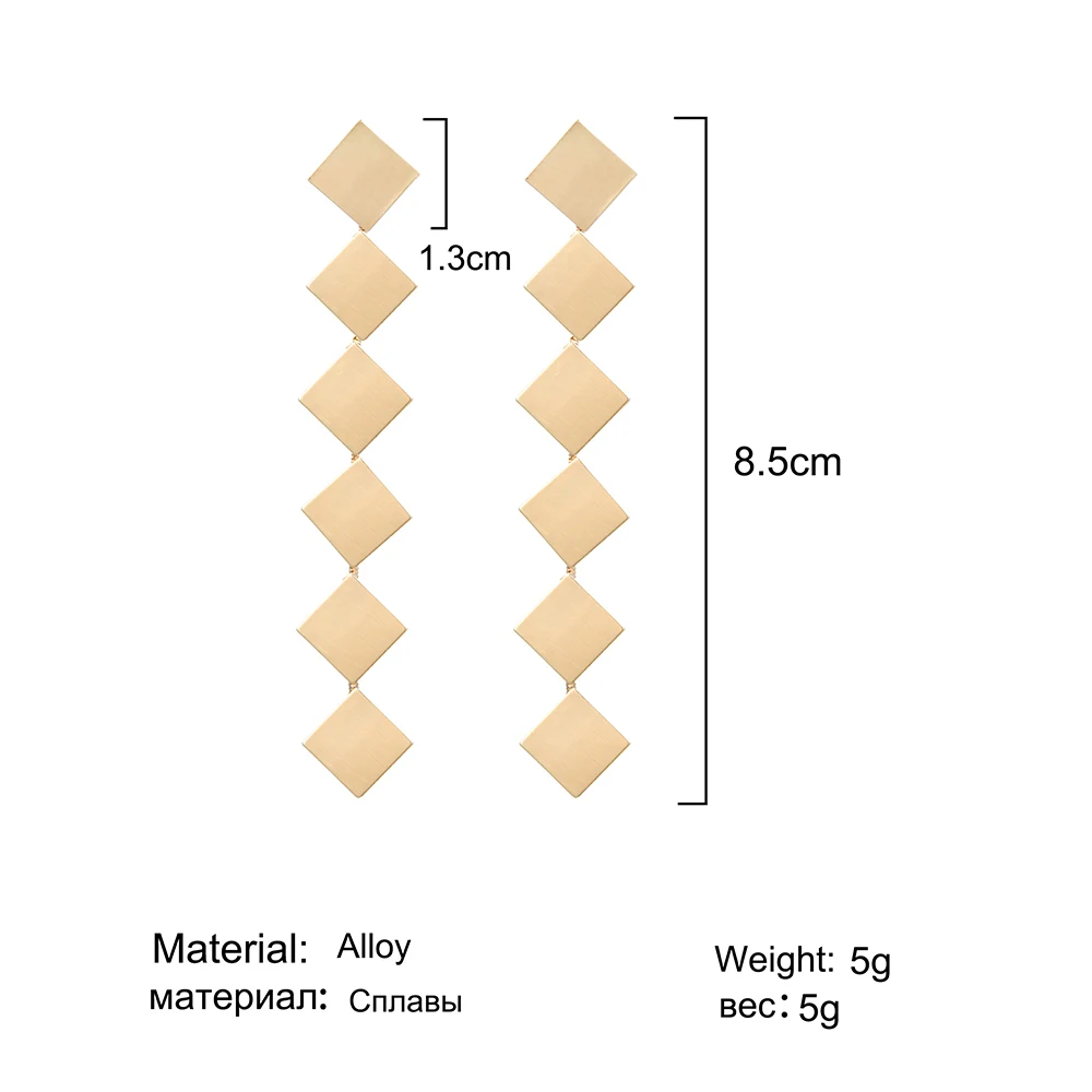 Серьги капельки золотого цвета с геометрическим узором роскошные серьги