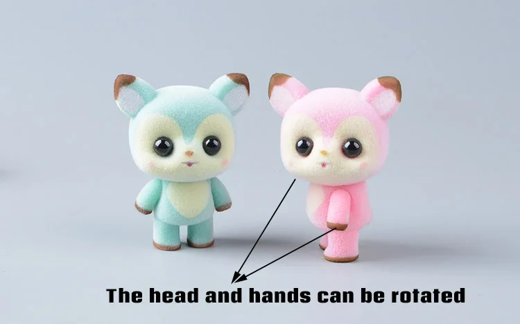 Koteta Kawaii ПВХ флокирующая кукла пушистая панда Пингвин утка мини животные игрушки для детей флокирующая игрушка для девочек детские подарочные фигурки