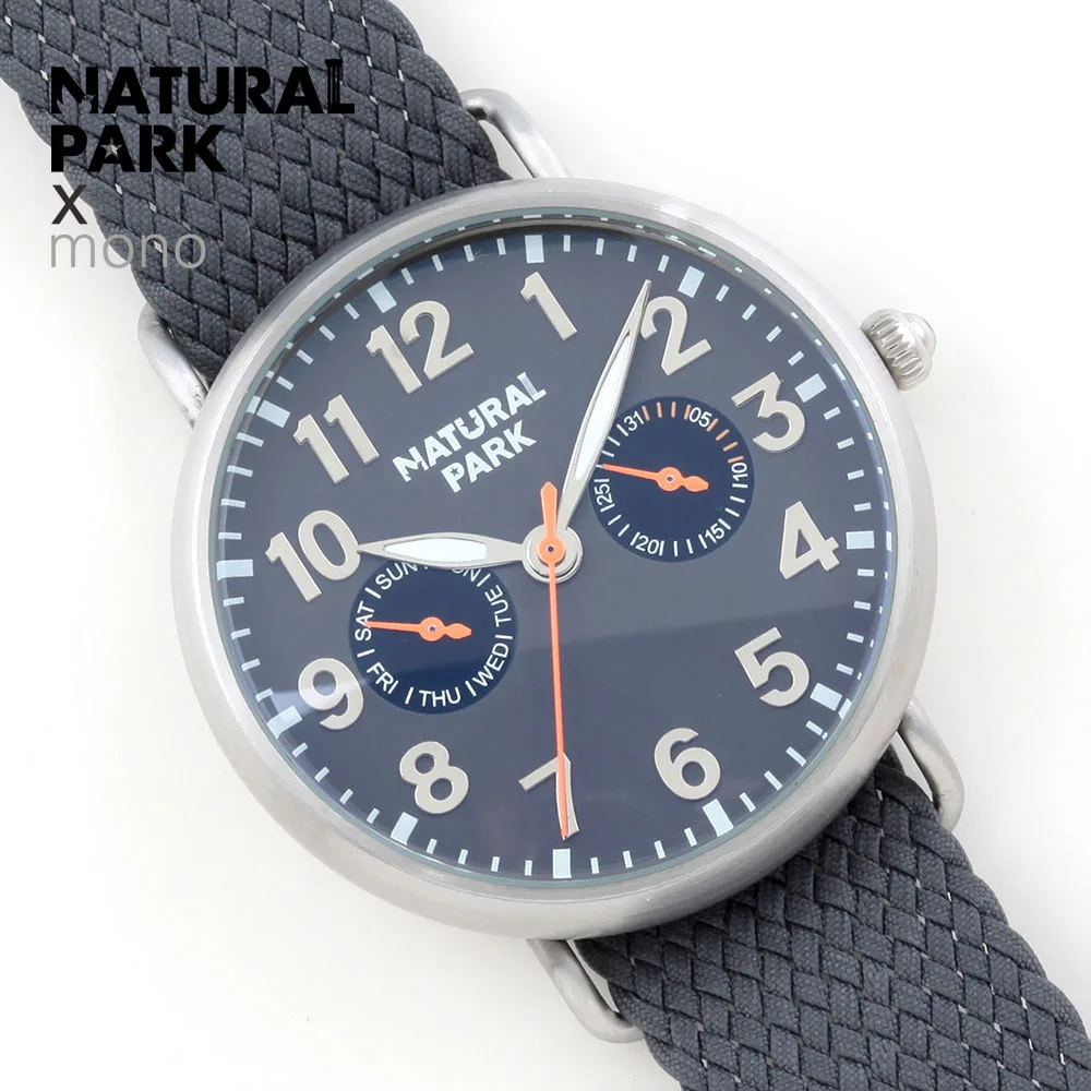 NATURAL PARK men watch top Luxury Men Quartz Analog Clock Nylon Steel Strap Watches hours Complete Calendar Relogios Masculino