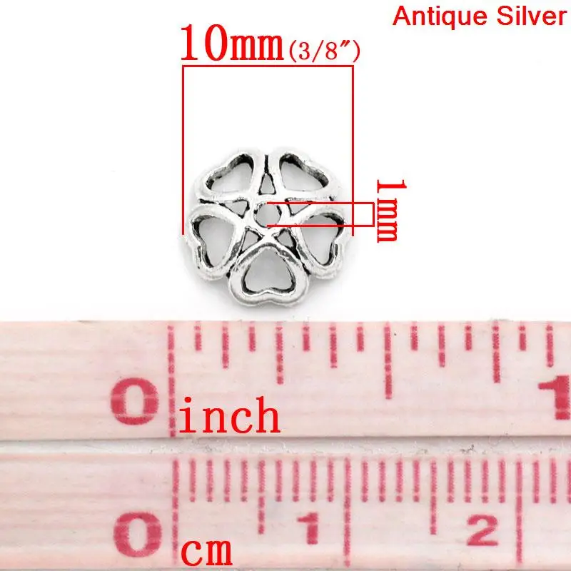 Новинка 100 шт. металлическая бусина полый цветок старинная Серебряная колпачки