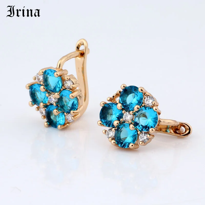 Серьги-кольца Irina с четырьмя листьями и клевером | Украшения аксессуары