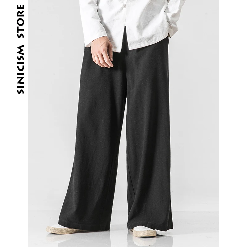 MrGoldenBowl Store мужские прямые брюки уличные однотонные черные шаровары