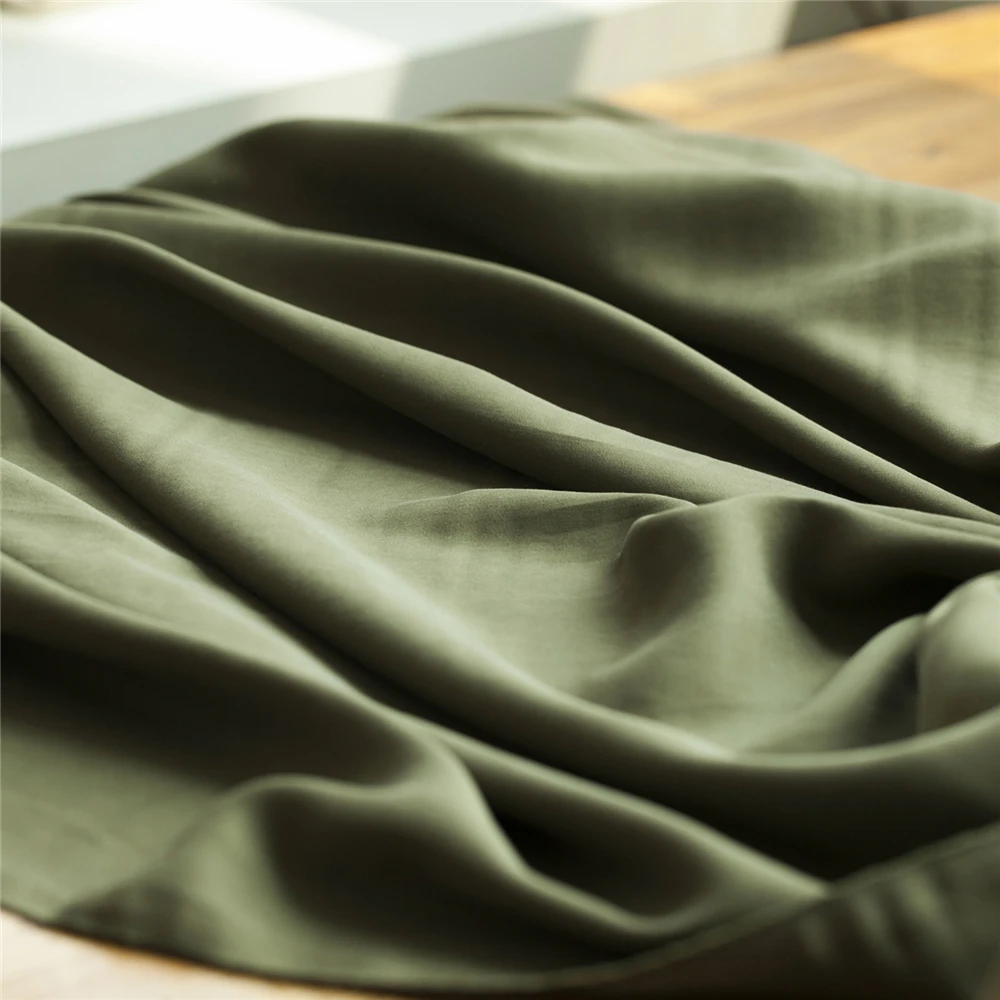 Однотонная и саржевая чистая ткань Lyocell 10 цветов хорошая драпировка мягкость