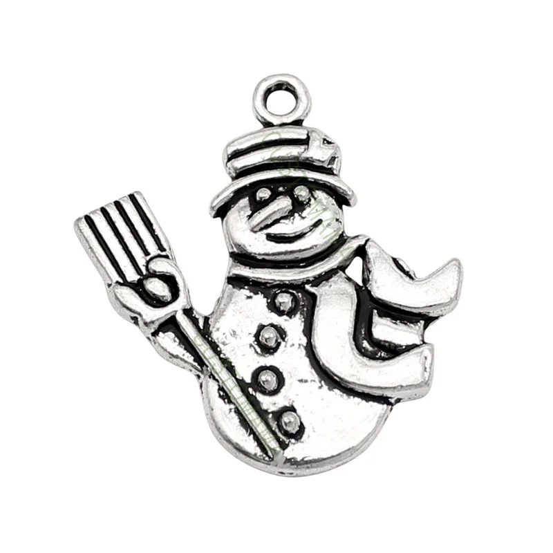 

30pcs-Antique Silver Snowman Charms Pendant, Jewelry Finding 29x26mm