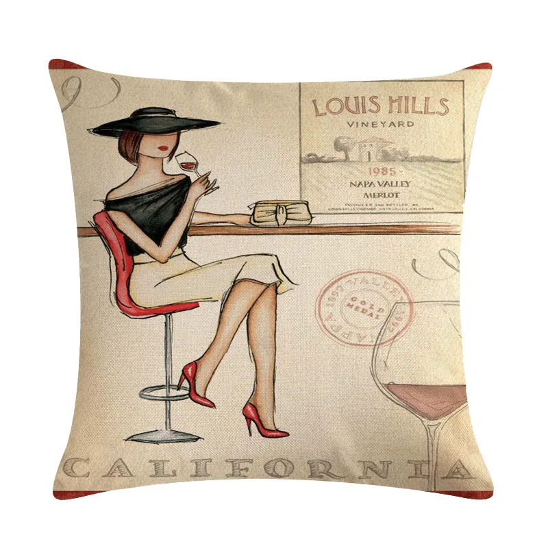 Модная женская декоративная наволочка из хлопка и льна квадратная 45x45 см для