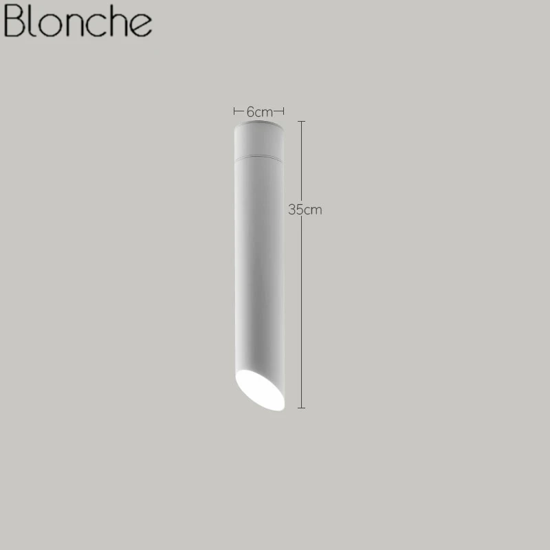 White H35cm Скандинавский Наклонный светодиодный потолочный светильник s для гостиной, детской комнаты, спальни, современный металлический потолочный светильник, кухонный Домашний Светильник, светильники - Цвет корпуса: White H35cm
