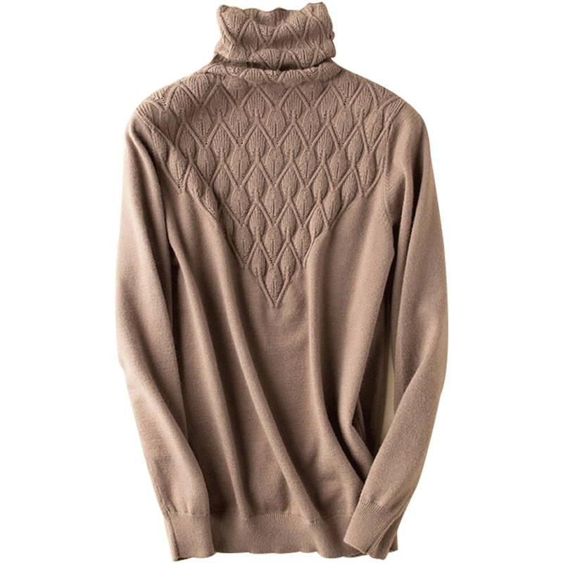 Sweater For Women Pullover Cable Knit Jumper Loose Turleneck Outwear Female Poncho Top Blouse Hollow Out Leaves | Женская одежда